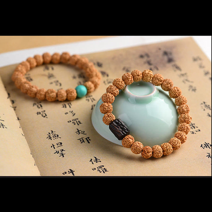 Buddha Stones Tibet Rudraksha Bodhi Seed Wealth Auspiciousness Bracelet