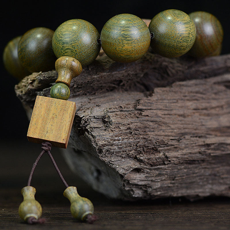 Buddha Stones Tibetan Green Sandalwood Cure Bracelet