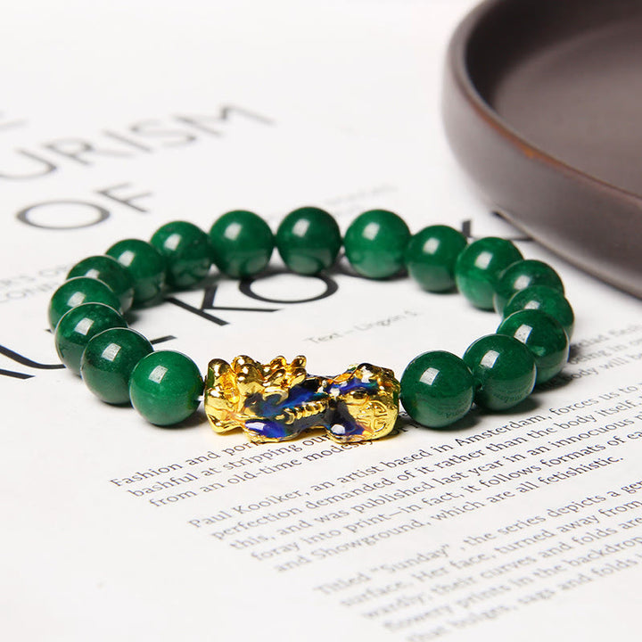 Buddha Stones Pixiu Jade Abundance Protection Bracelet