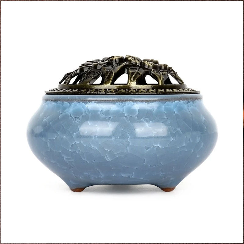 Buddha Stones Colorful Ceramic Incense Burner