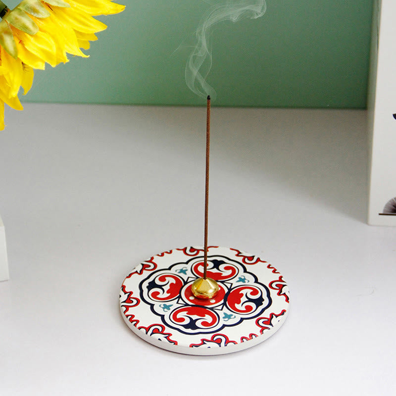 Colorful Pattern Ceramic Blessing Stick Incense Burner