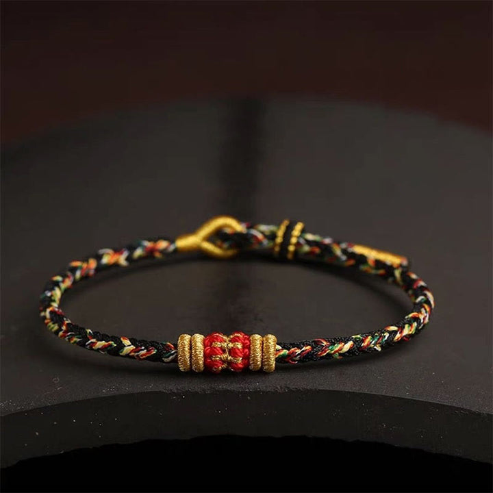 Buddha Stones Handmade Colorful Rope King Kong Knot Braided Luck Bracelet