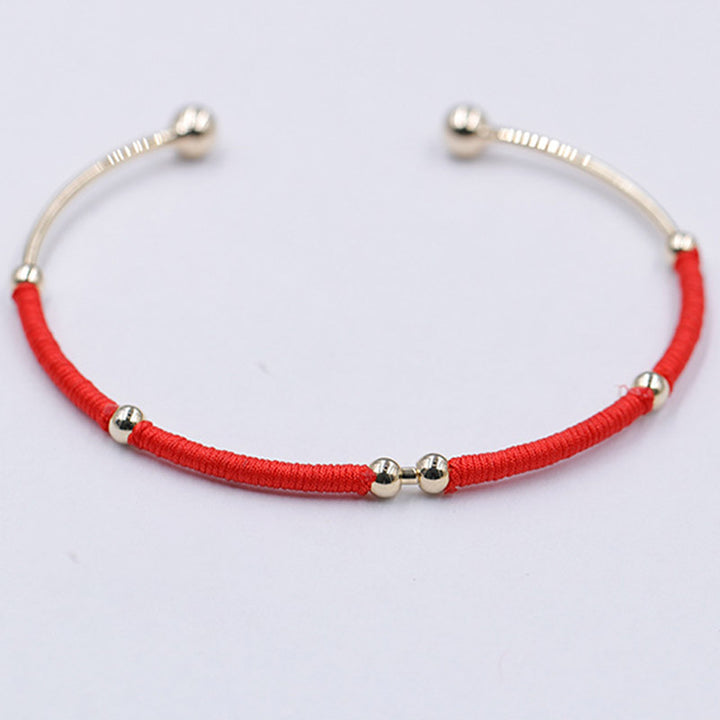 Buddha Stones Red String Blessing Protection Cuff Bracelet