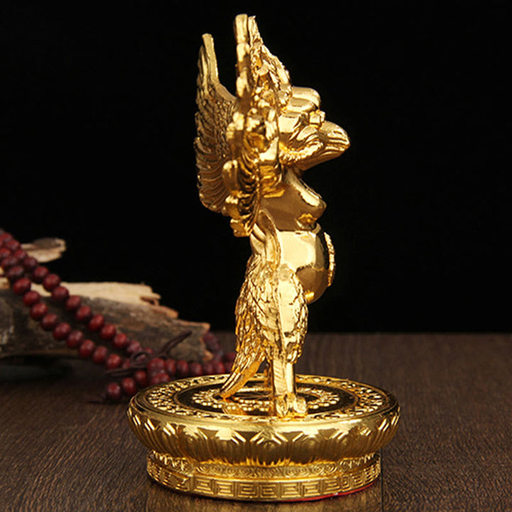 Tibetan Gold Garuda Bird Alloy Protection Home Decoration