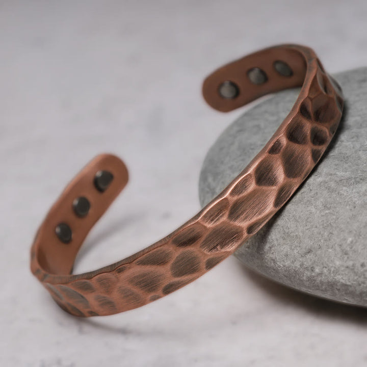 Rustic Copper Balance Magnetic Adjustable Cuff Bracelet