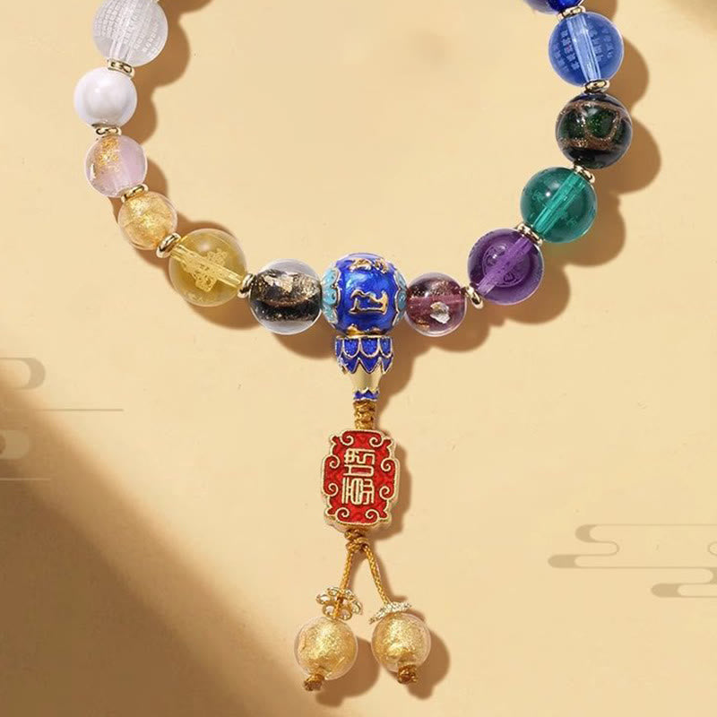 Buddha Stones Tibetan Colorful Incense Ash Liuli Glass Bead Om Mani Padme Hum Dorje Vajra 18 Beads Wrist Mala