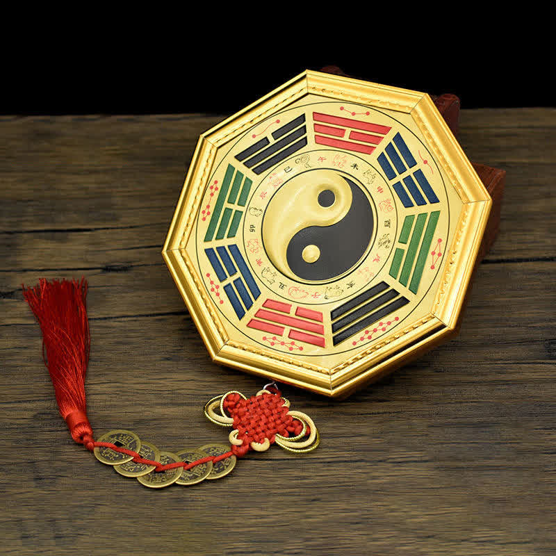 Feng Shui Bagua Map Five Emperor Coins Gourd Balance Energy Map