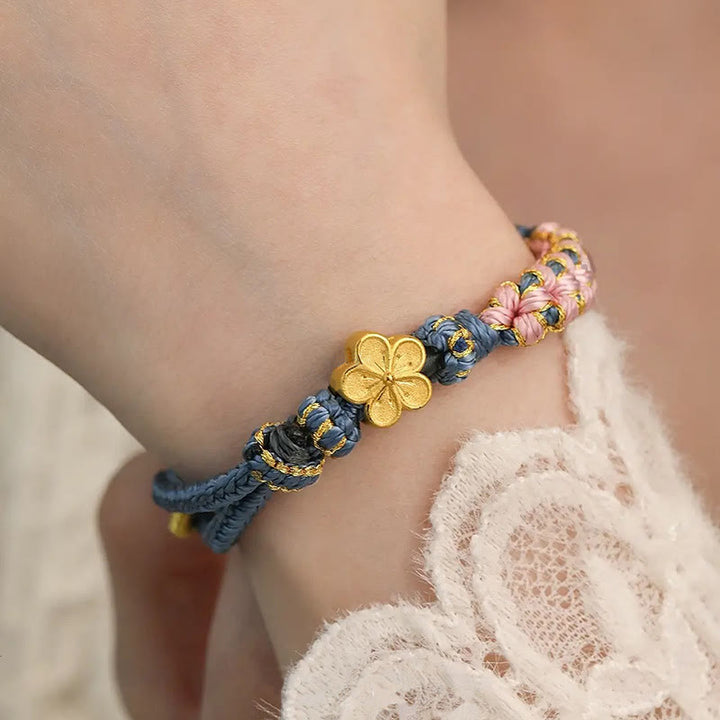 Peach Blossom Design Wealth String Bracelet