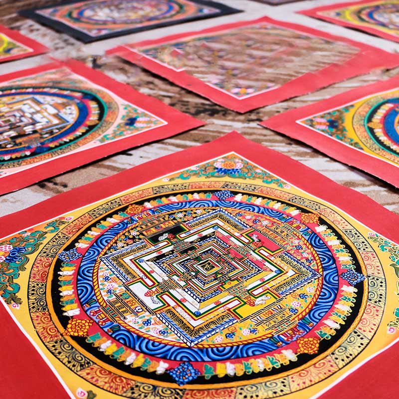 Tibetan Handmade Thangka Mandala Painting Blind Box Random Color Pattern