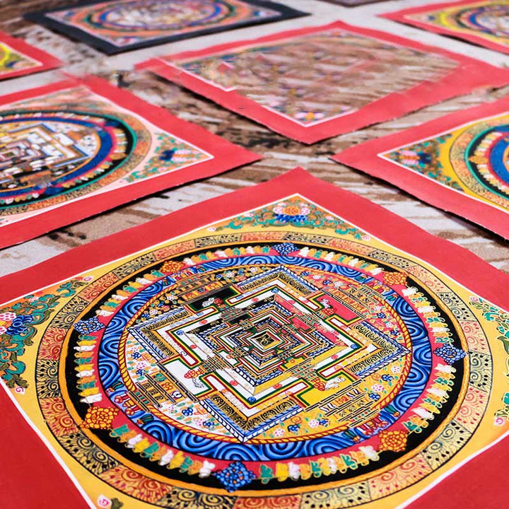 Tibetan Handmade Thangka Mandala Painting Blind Box Random Color Pattern