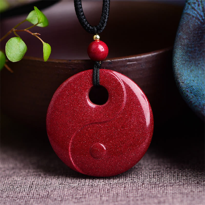 Buddha Stones Laughing Buddha Yin Yang Chinese Zodiac Gourd Natural Cinnabar Blessing Necklace Pendant