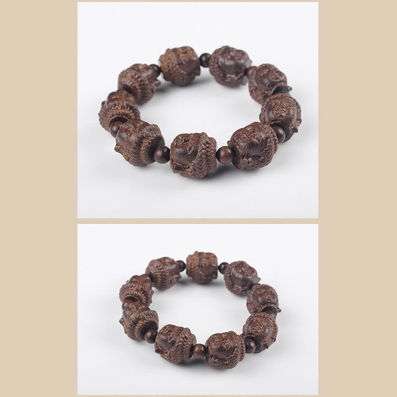 Buddha Stones Agarwood Buddha Carved Calm Bracelet