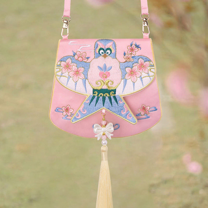 Buddha Stones Luck Embroidery Lotus Koi Fish Rabbit Flower Hanfu Bag Crossbody Bag Shoulder Bag