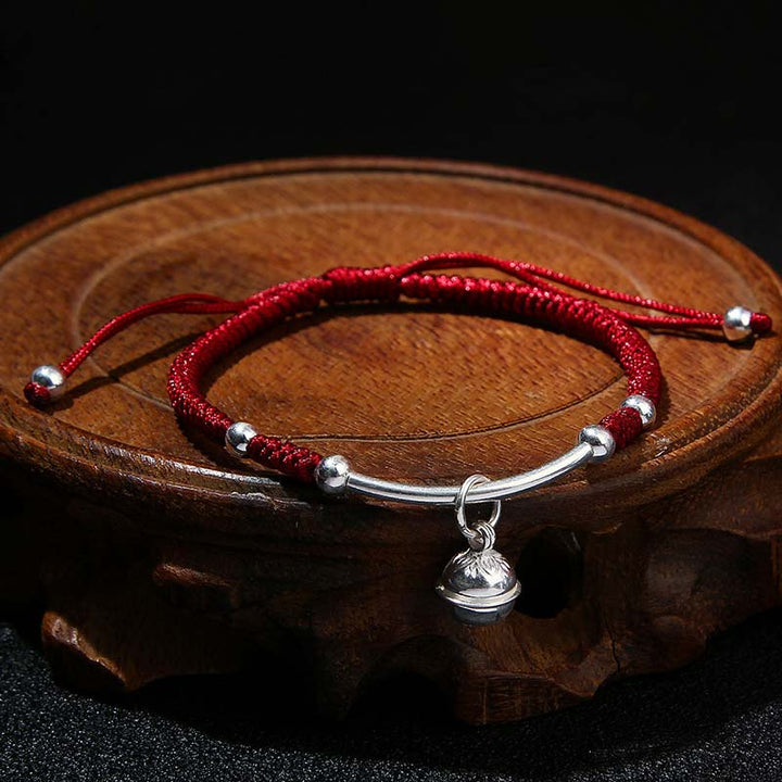 Buddha Stones FengShui Lucky Red String Bell Bracelet