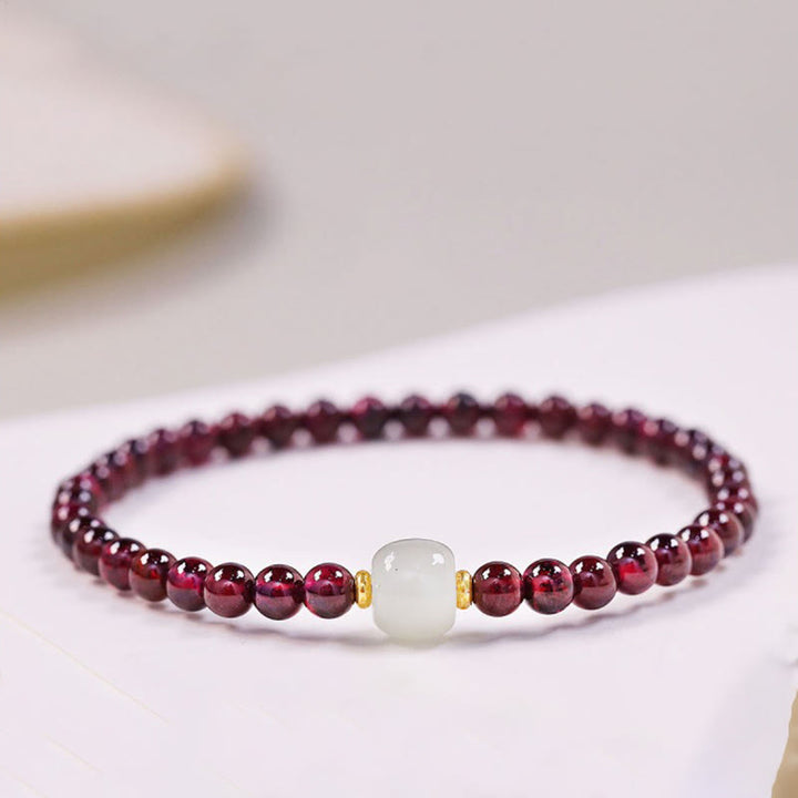 Buddha Stones Natural Garnet Jade Bead Purification Bracelet