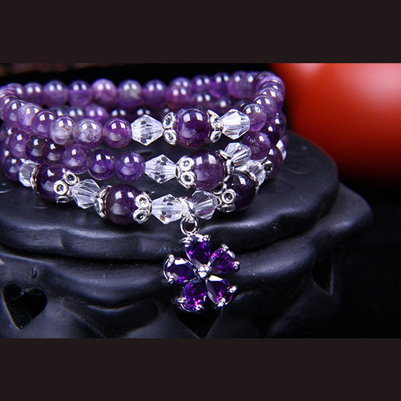 Buddha Stones Tibetan Amethyst Blessing Bracelet