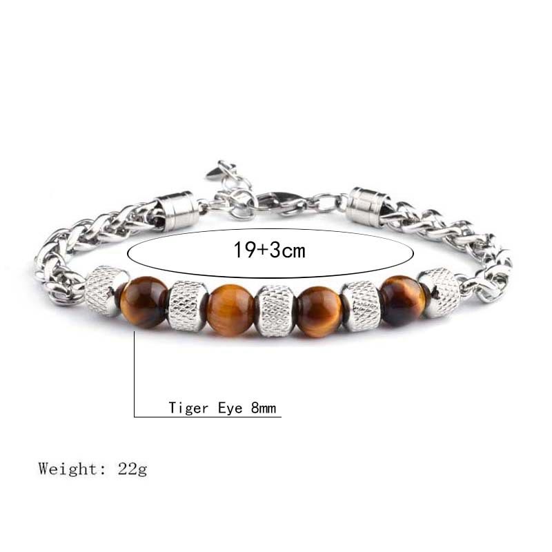 Buddha Stones Black Onyx Tiger Eye Bead Courage Bracelet