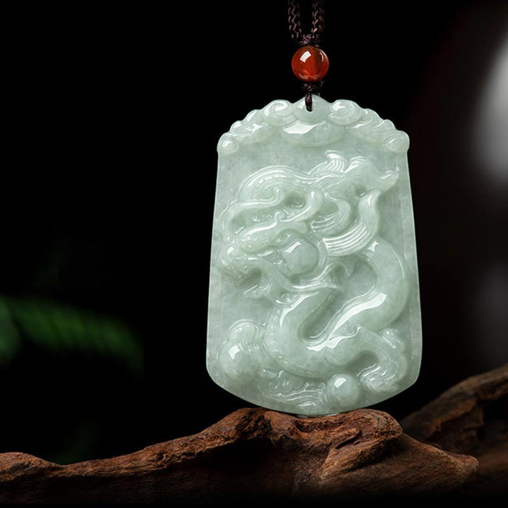 Buddha Stones Natural Jade 12 Chinese Zodiac Abundance Amulet Pendant Necklace