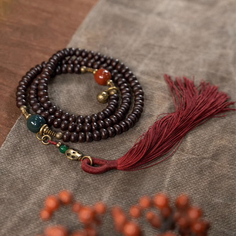 Buddha Stones 108 Mala Beads Natural Tibet Purple Bodhi Seed Auspiciousness Bracelet