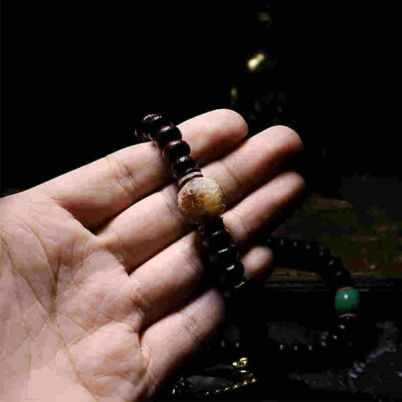 Tibet 108 Mala Beads Purple Bodhi Seed Bagua Vajra Auspiciousness Bracelet