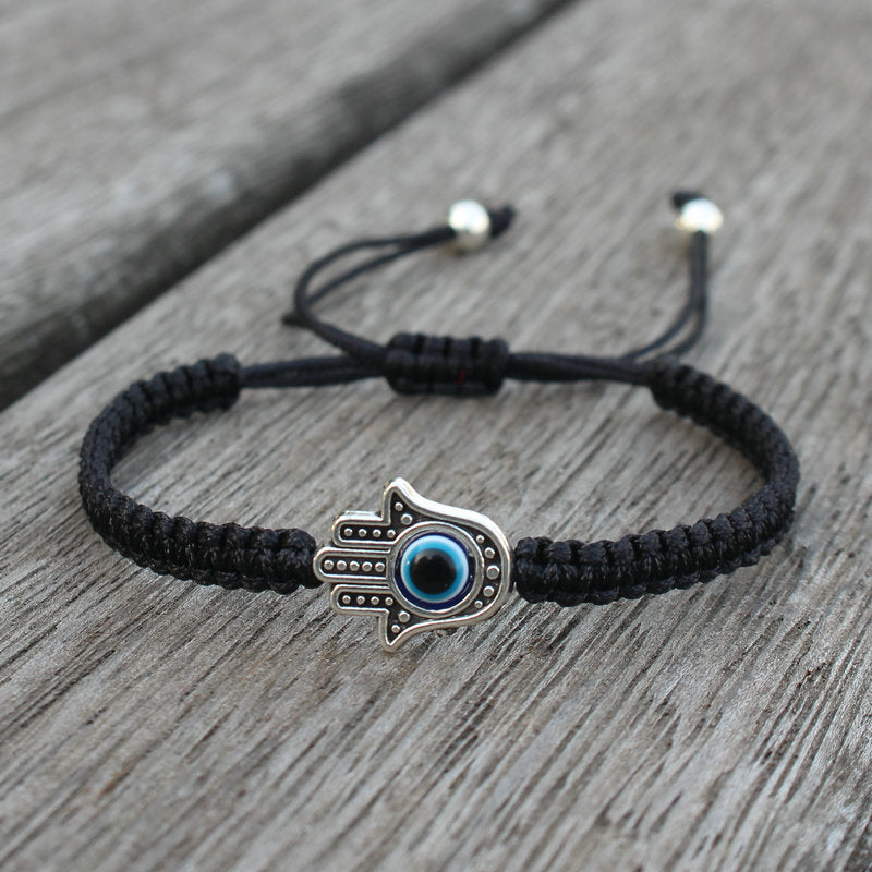 Buddha Stones Handmade Hamsa Symbol Protection Luck String Bracelet