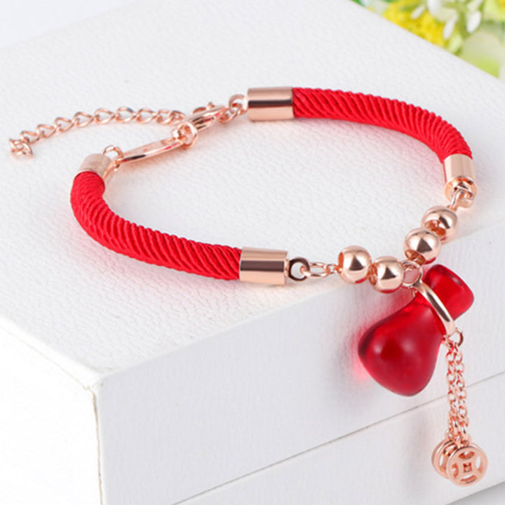 Buddha Stones Wealth Attractor Red Agate Red Rope Bracelet