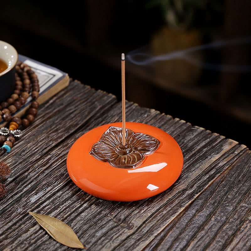 Persimmon Ceramic Meditation Healing Incense Burner Incense Holders