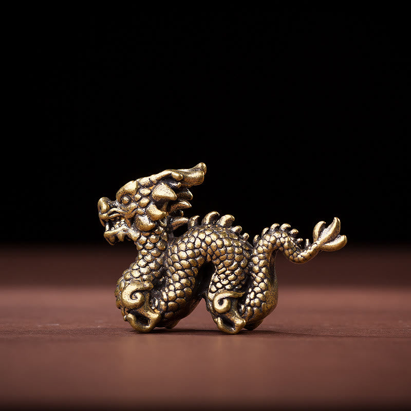 Buddha Stones Year Of The Dragon Small Auspicious Brass Dragon Luck Success Home Decoration