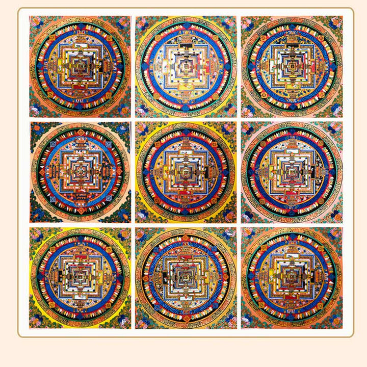 Tibetan Handmade Thangka Mandala Painting Blind Box Random Color Pattern