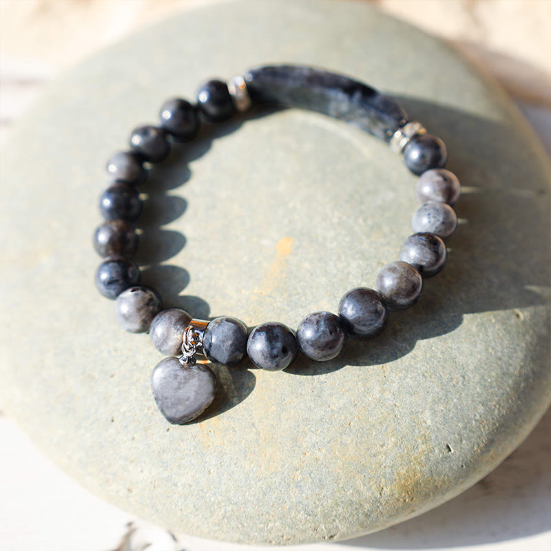 Buddha Stones Natural Quartz Love Heart Healing Beads Bracelet