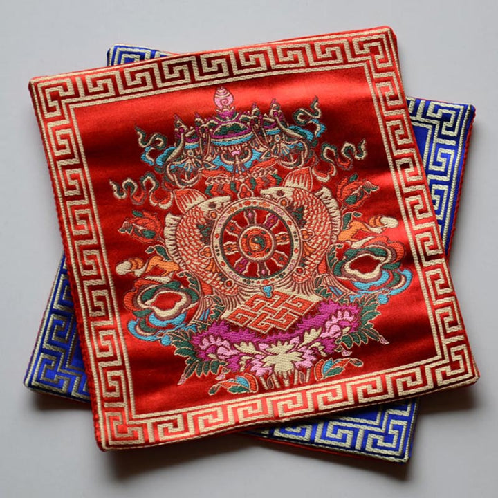 Buddha Stones Prayer Altar Mat Healing Meditation Vajra Auspicious Symbols