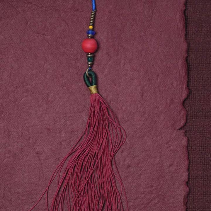 108 Mala Beads Bodhi Seed Dzi Bead Peace Tassel Bracelet