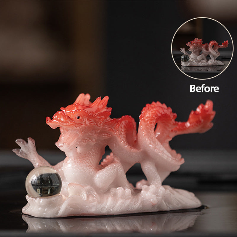 Buddha Stones Year Of The Dragon Color Changing Resin Luck Success Tea Pet Home Figurine Decoration