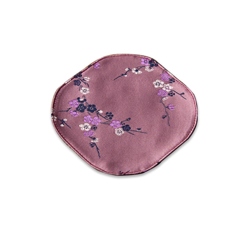 Buddha Stones Sea Wave Bamboo Plum Blossom Brocade Embroidery Cup Mat Pad Tea Cup Coaster Kung Fu Tea Mat