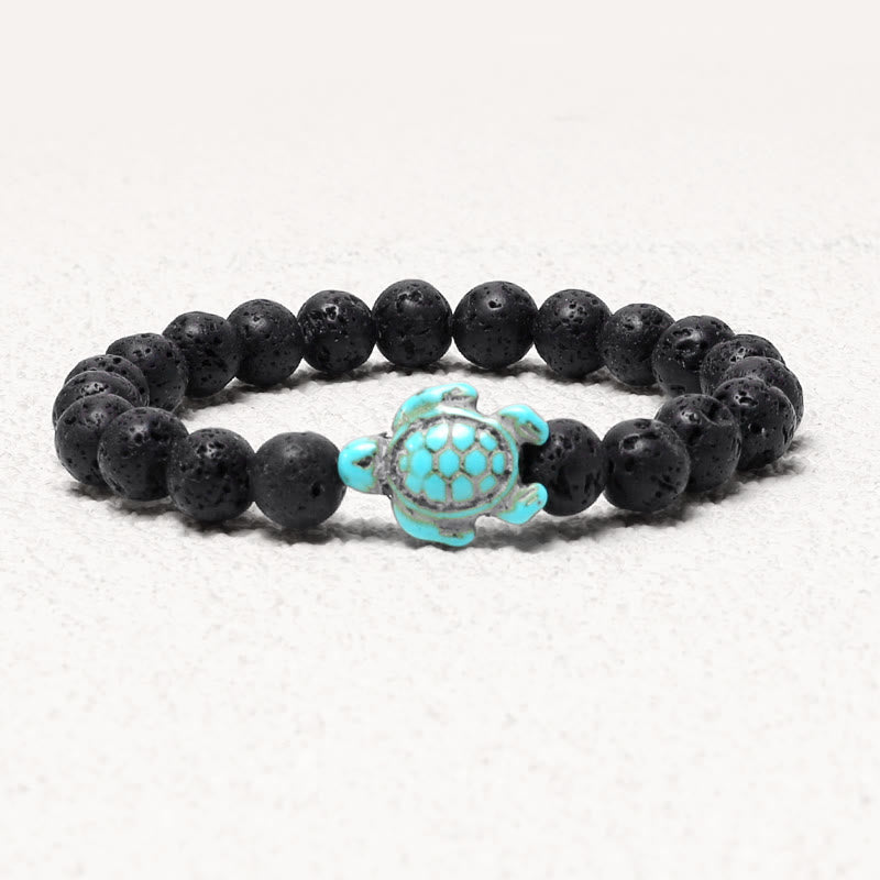 Buddha Stones Natural Stone Sea Turtle Turquoise Blessing Bracelet