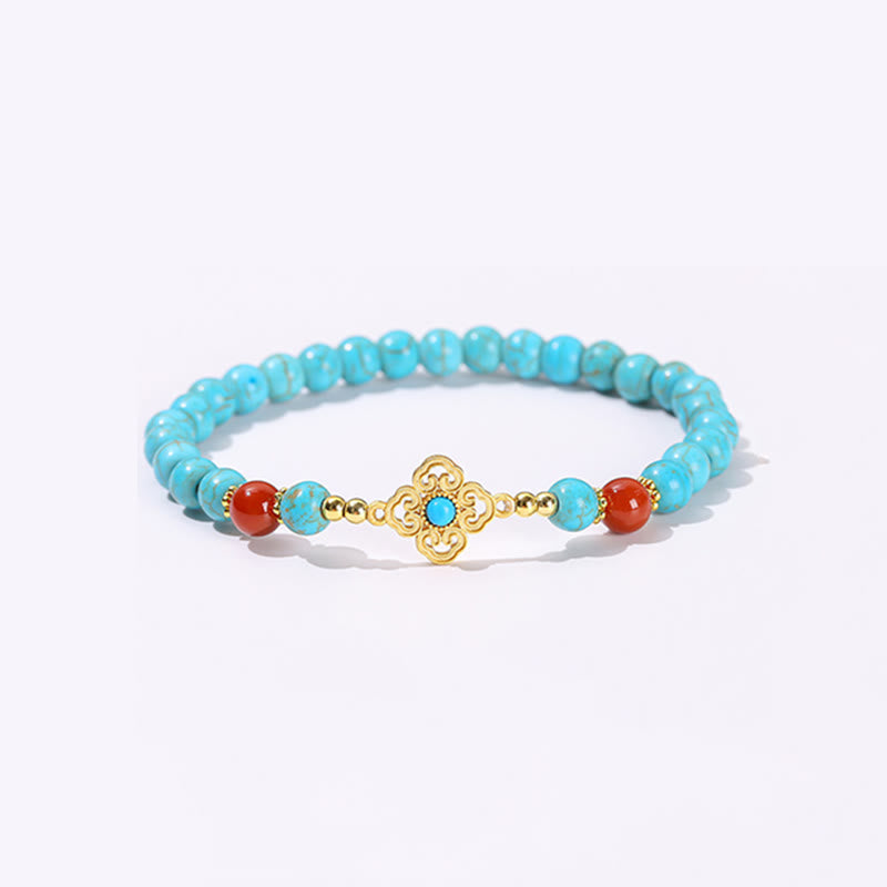 Buddha Stones Turquoise Bead Protection Balance Bracelet