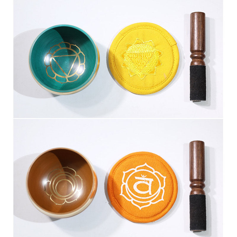 Buddha Stones Tibetan Sound Bowl Handcrafted for Chakra Healing and Mindfulness Meditation Singing Bowl Set