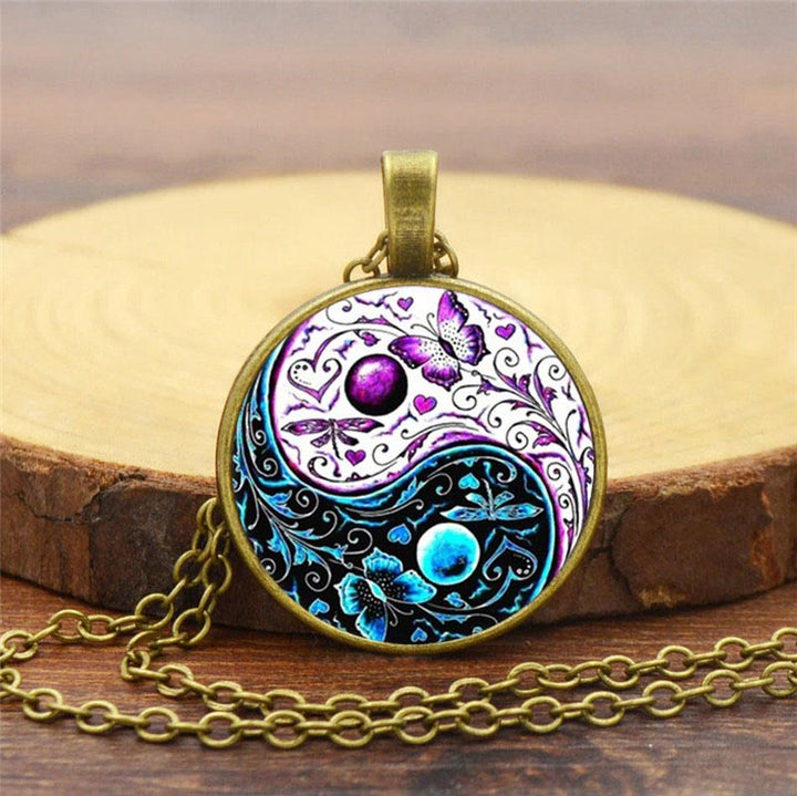 Buddha Stones Yin Yang Chain Balance Necklace Pendant