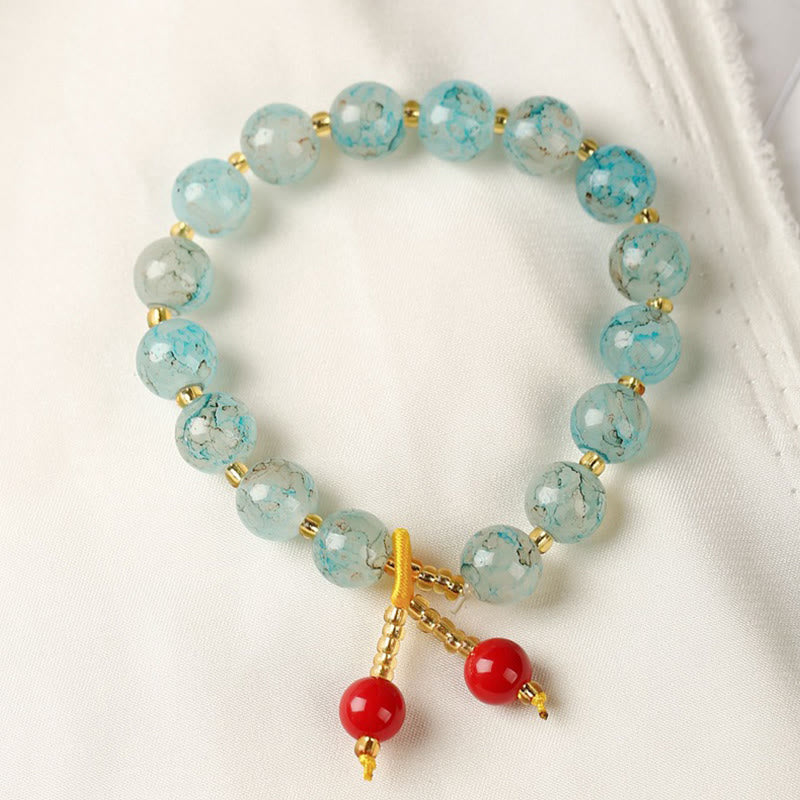 Buddha Stones Liuli Glass Bead Blessing Harmony Bracelet