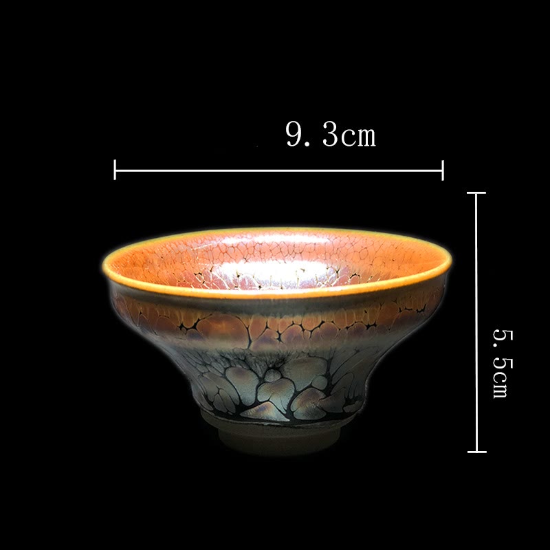 Buddha Stones Gold Spot Pattern Chinese Jianzhan Ceramic Teacup Kung Fu Tea Cup Bowl With Gift Box