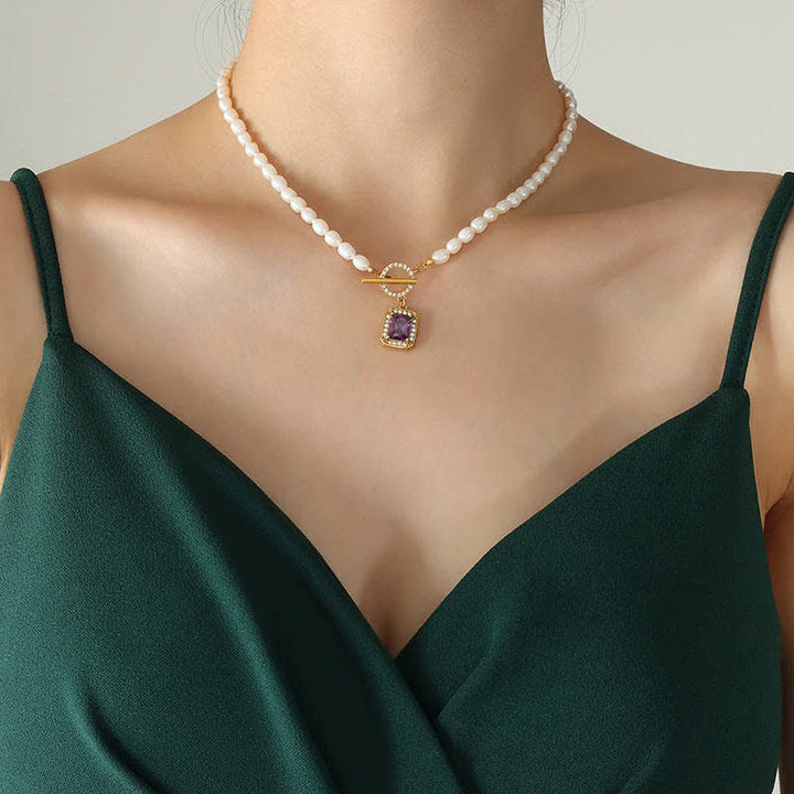 Pearl Zircon Wealth Charm Necklace Pendant