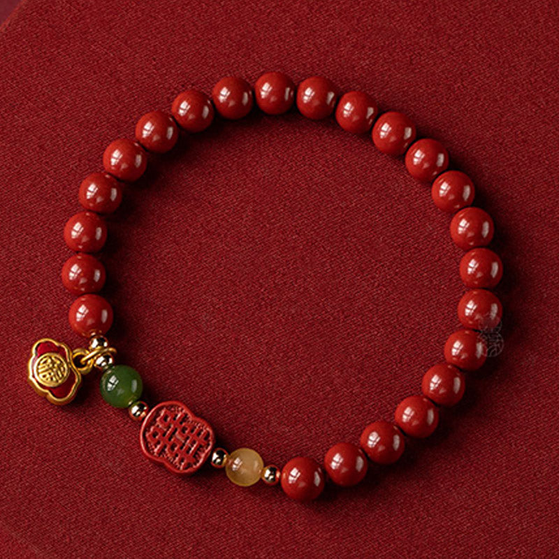 Buddha Stones Cinnabar Happiness Calm Bracelet