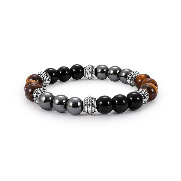 Buddha Stones Tiger Eye and Hematite Good Luck and Healing Bracelet