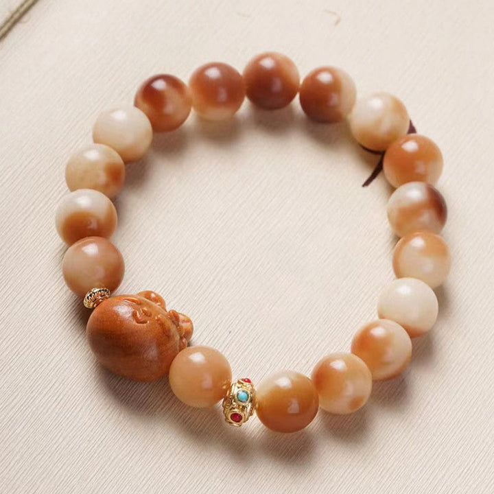 Buddha Stones Natural Bodhi Seed Lovely Rabbit Peace Bracelet