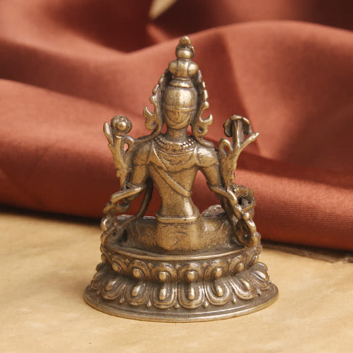 Bodhisattva Green Tara Calm Hope Copper Statue Decoration