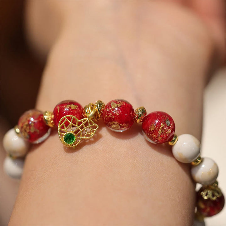 Buddha Stones Gourd God Of Wealth Charm Fortune Liuli Glass Bead Incense Ash Porcelain Bead Bracelet