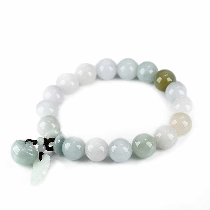 Buddha Stones Natural Jade Pi Xiu Buddha Gourd Apple Success Bracelet