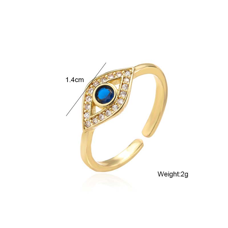 Buddha Stones Evil Eye Protection Blessing Copper Ring