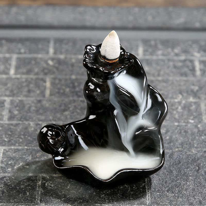 Handcrafted Waterfall Incense Holder Backflow Cone Ceramic Burner