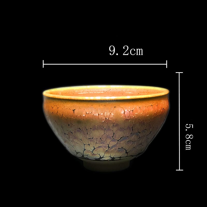 Buddha Stones Gold Spot Pattern Chinese Jianzhan Ceramic Teacup Kung Fu Tea Cup Bowl With Gift Box